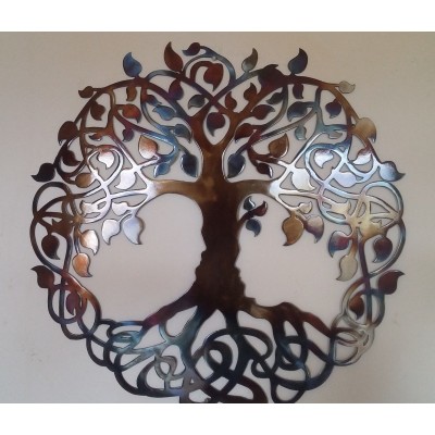 Tree of Life, Heat Colored, Metal Art, 23.5", Wall Decor   262245852731